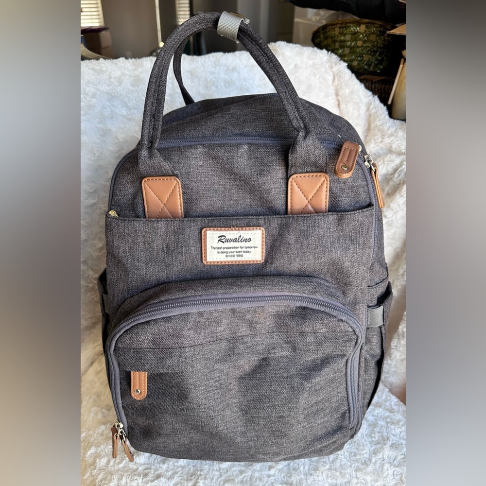 Ruvalino Classic Diaper Bag Backpack - Dark Gray Baby Bag